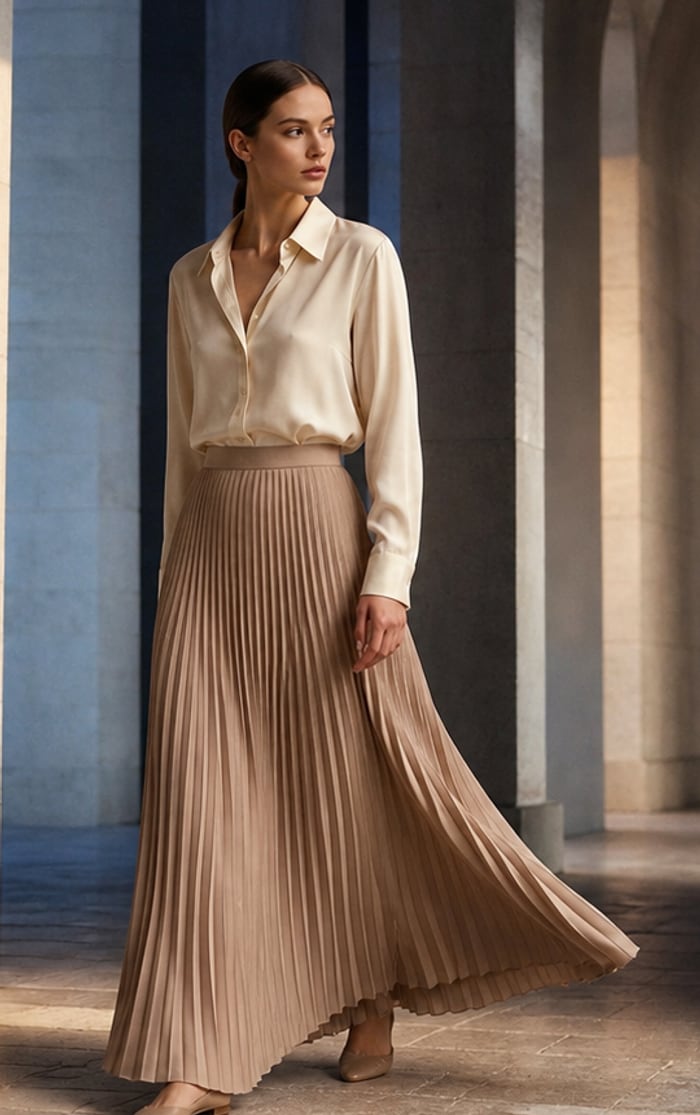 Look Chabbat, jupe plissée Éclat Tsniout